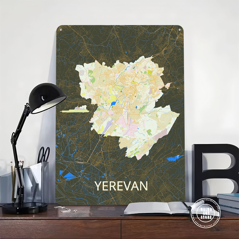 エレヴァン市内地図ブリキポスターカスタムウォールアートヴィン - Custom Map Poster のレビューと価格