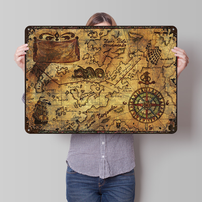 ヴィンテージ世界地図プリントポスター、カスタマイズされたレト - Custom Map Poster のレビューと価格